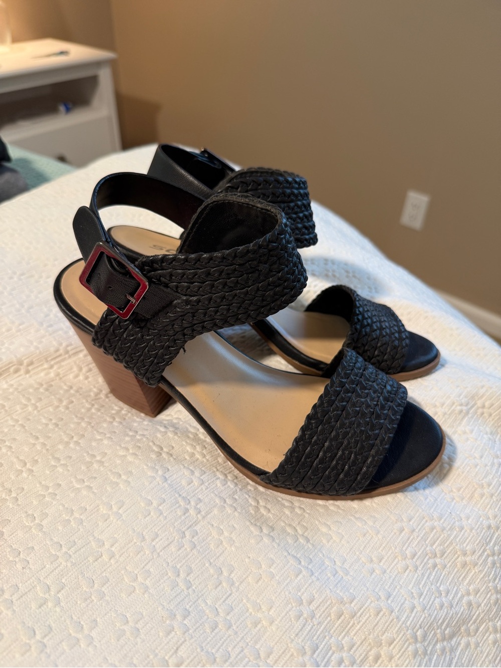 Soda Braided Block Heel Sandal 7